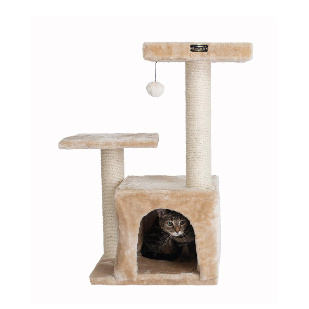 Armarkat Classic Real Wood Cat Tree A3207, 32-Inch Beige