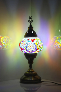 Thumbnail for Turkish Mosaic Lamp Multicolor Circles - Decorative Handmade Table Lamp - Unique Custom Moroccan Lamp Shades