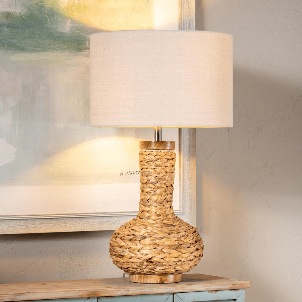 30"Th Brown/Bronze Wicker Table Lamp - Mervyns