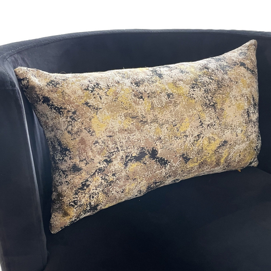 Pretty Passion Yellow, Beige and Gray Luxury Throw Pillow