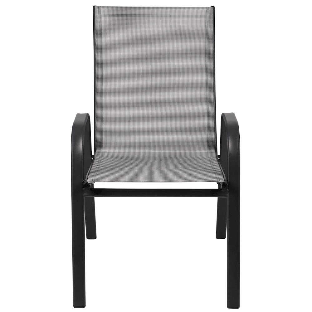 4 Pack Gray Outdoor Stack Chair with Flex Comfort Material and Metal Frame - Mervyns