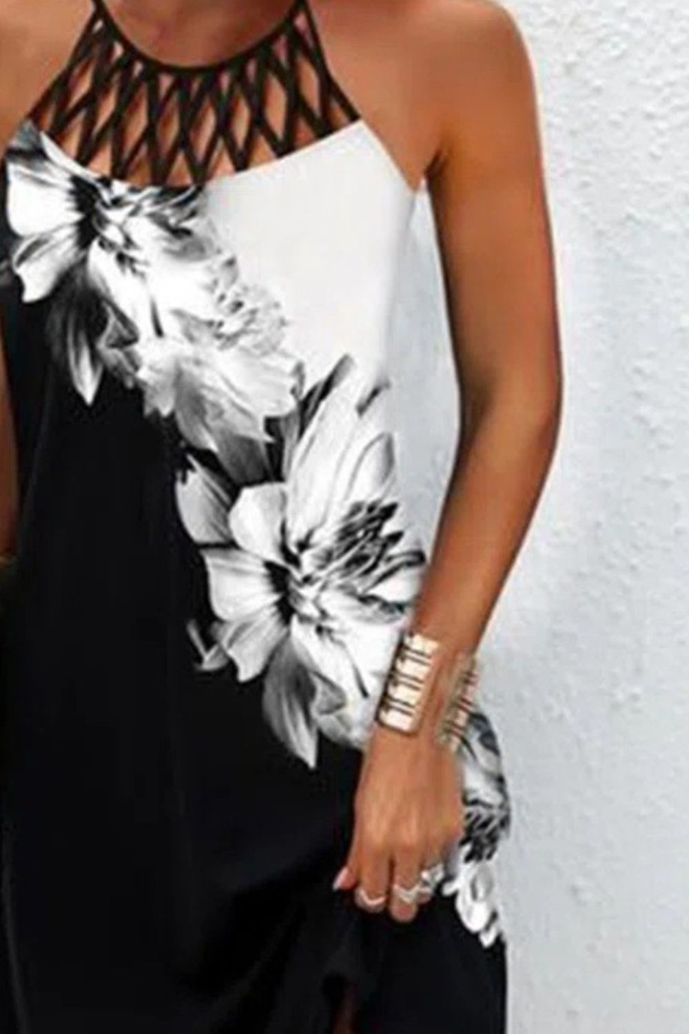 grecian mini dress Heather Cutout Grecian Neck Mini Dress Black Mini Dress for Women Be Juliet