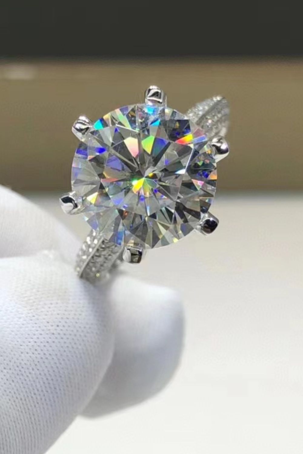 5 Carat Moissanite 6 - Prong Ring - Mervyns