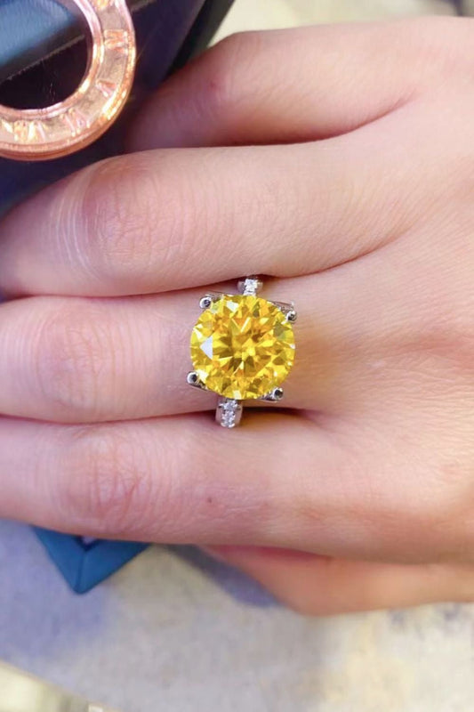 5 Carat Moissanite 925 Sterling Silver Ring in Banana Yellow - Mervyns