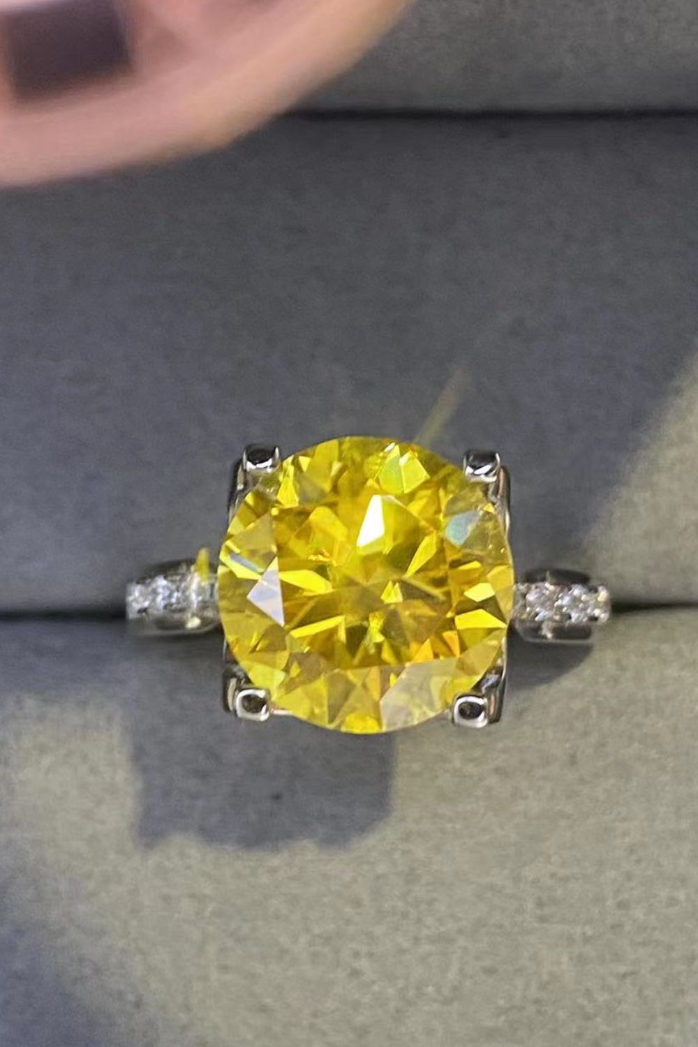 5 Carat Moissanite 925 Sterling Silver Ring in Banana Yellow - Mervyns