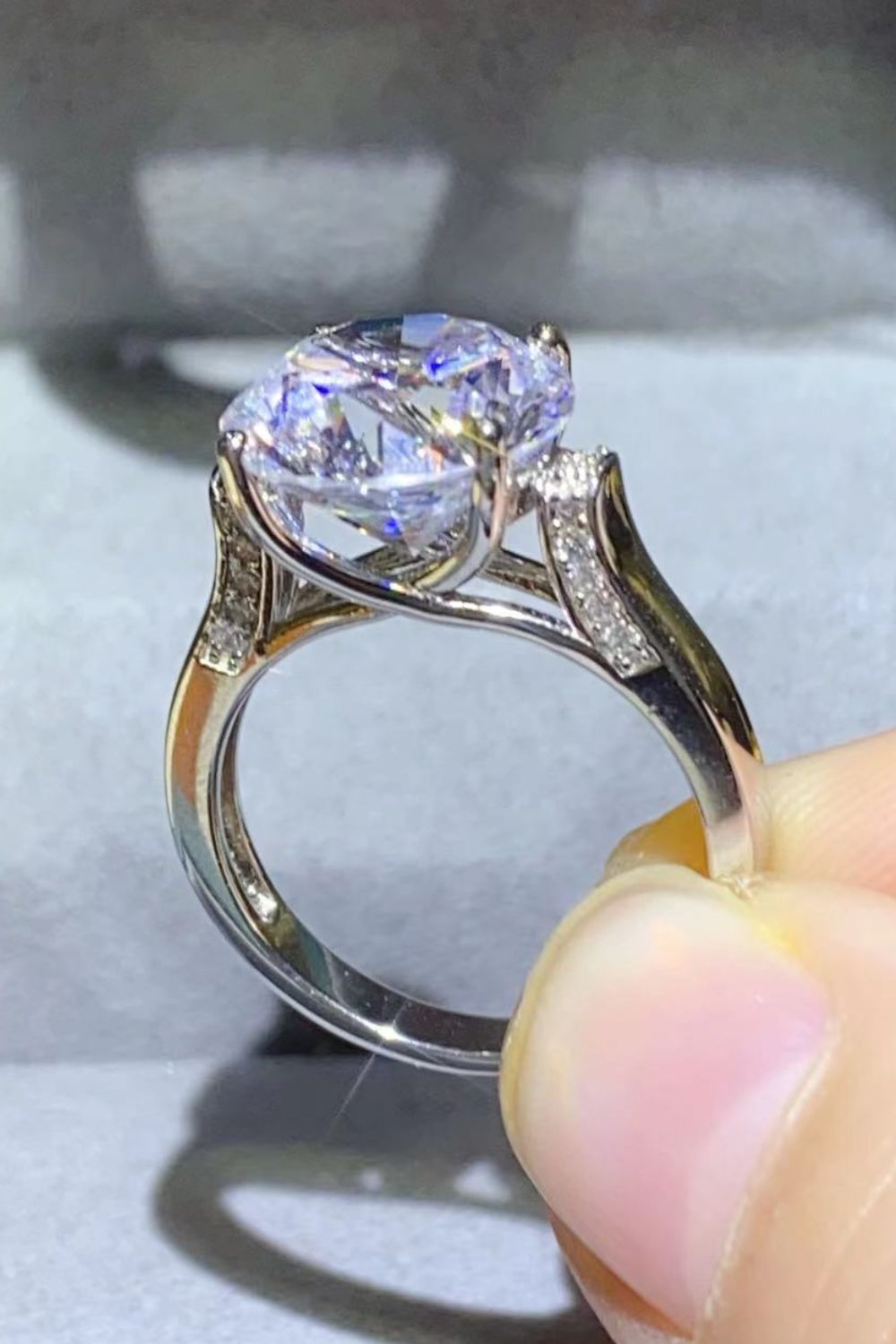 5 Carat Moissanite Platinum - Plated Ring - Mervyns