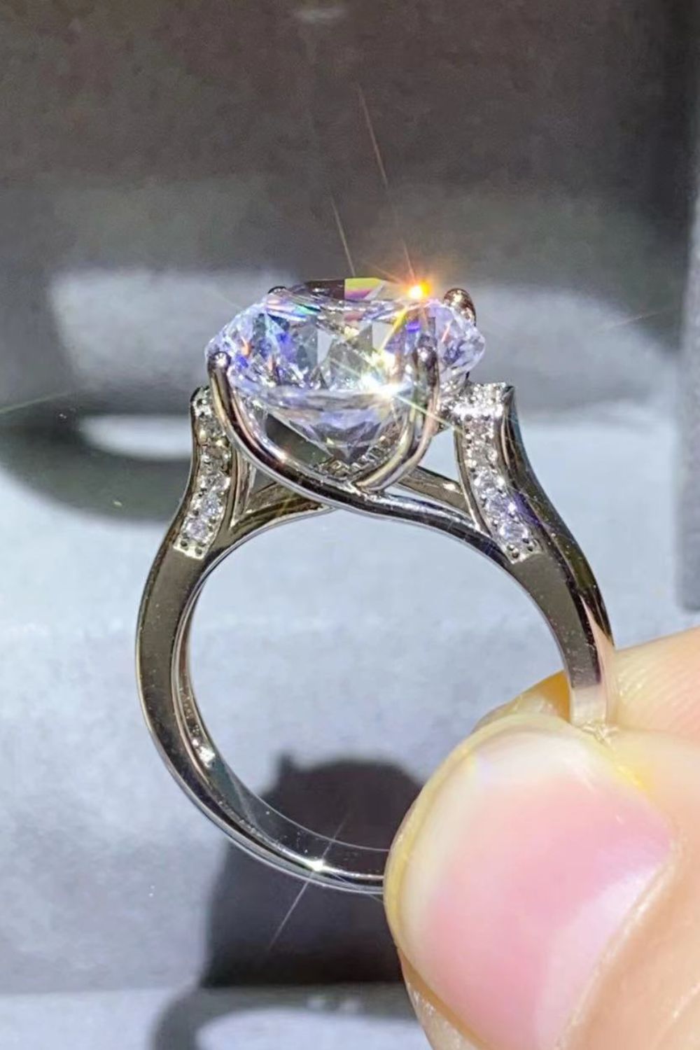 5 Carat Moissanite Platinum - Plated Ring - Mervyns