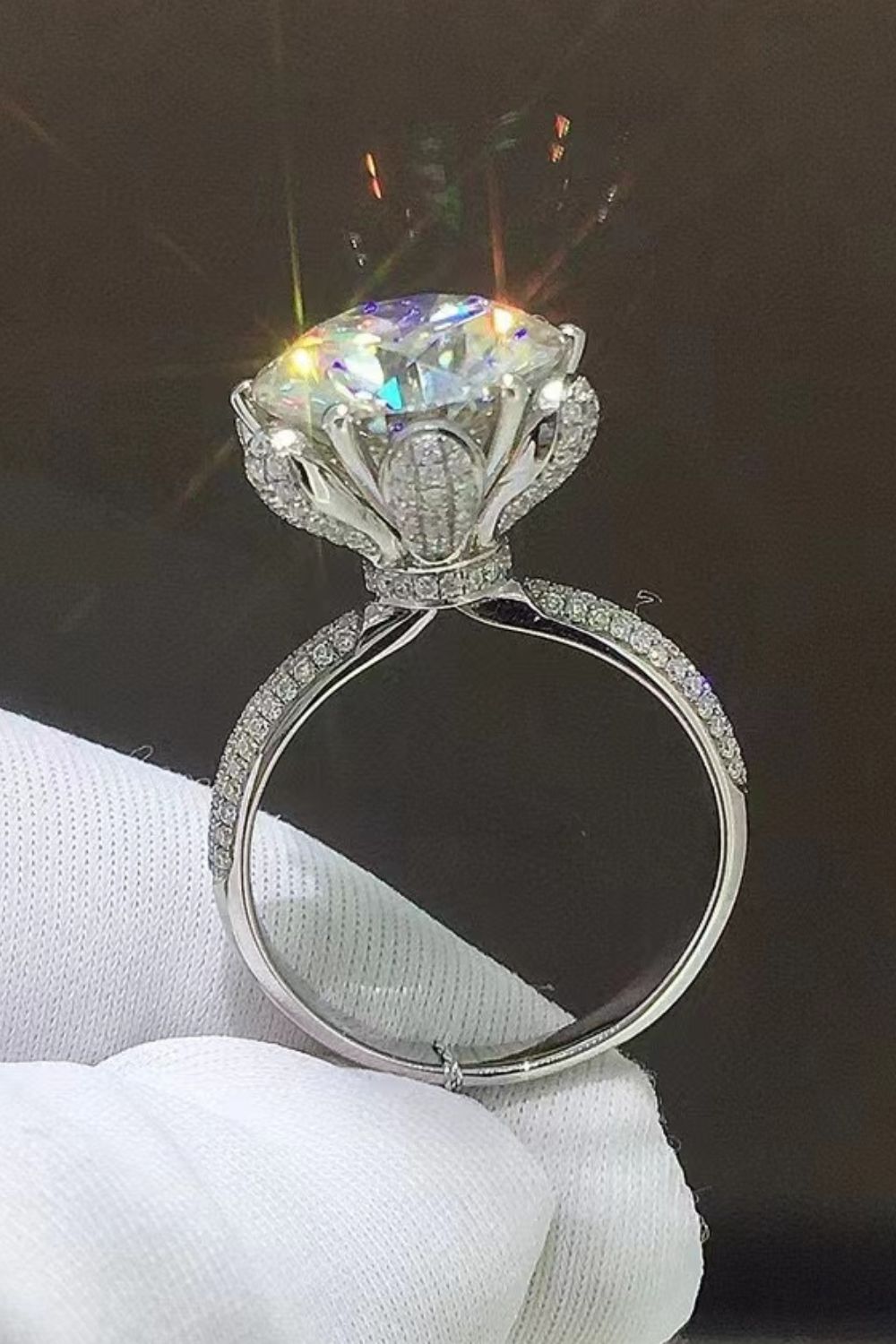 5 Carat Moissanite Side Stone Ring - Mervyns