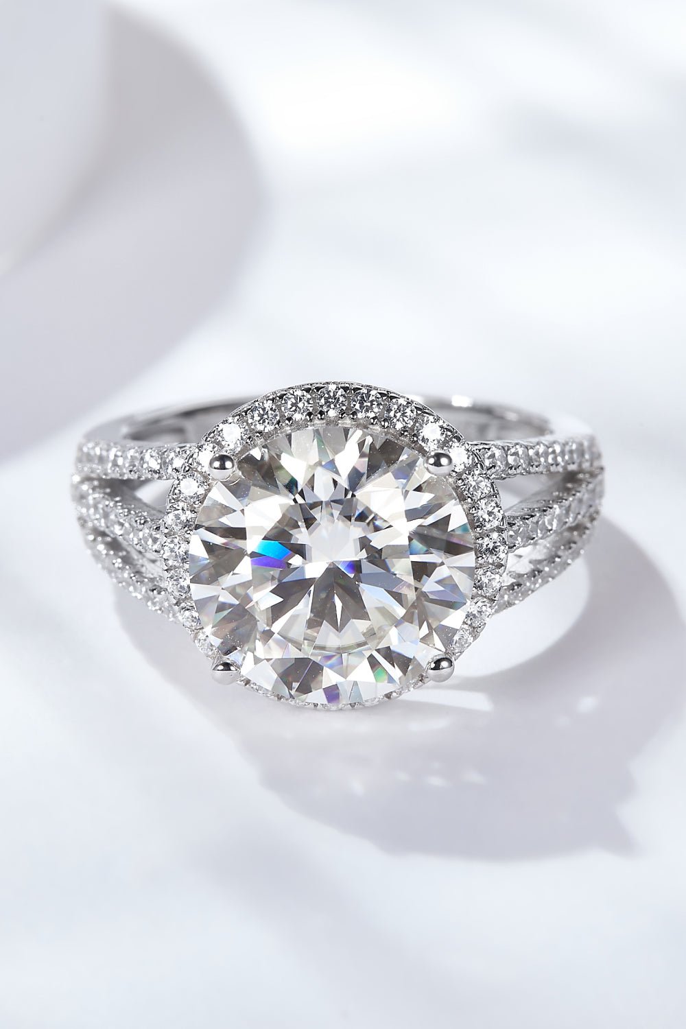 5 Carat Moissanite Split Shank Ring - Mervyns