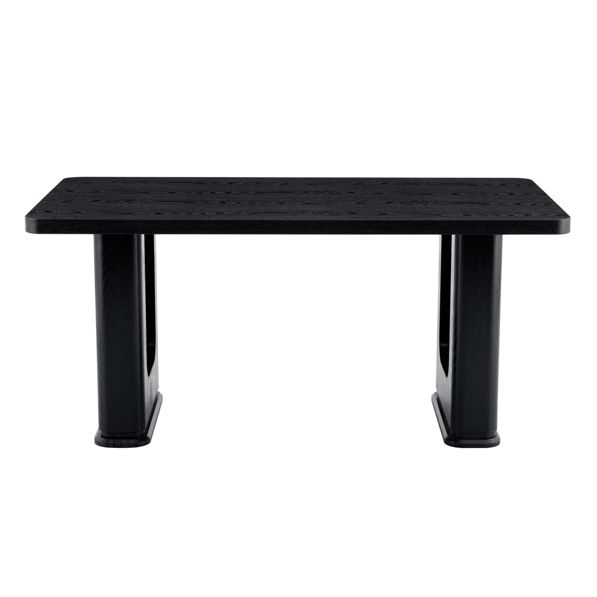 64.5 x 35.4 Inch Stylish Black Wood Color Textured Dining Table,Perfectly Blending Simplicity And Transparency. Made of MDF Material With Black Wood Grain Stickers,It Exudes A Strong Sense Of Fashion. - Mervyns