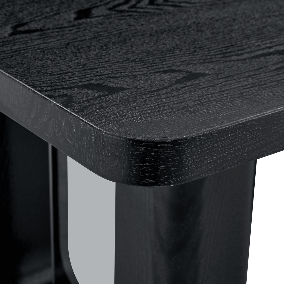 64.5 x 35.4 Inch Stylish Black Wood Color Textured Dining Table,Perfectly Blending Simplicity And Transparency. Made of MDF Material With Black Wood Grain Stickers,It Exudes A Strong Sense Of Fashion. - Mervyns