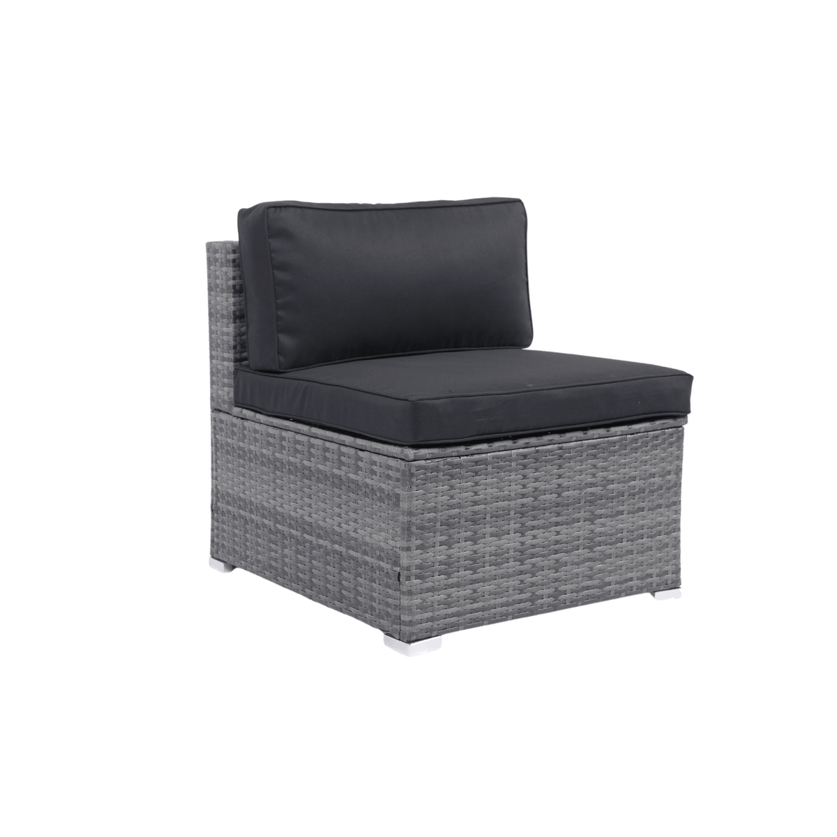 7-Piece Patio Furniture Set w/Retractable Canopy Wicker Rattan Sectional Sofa Set Patio Furniture with Washable Cushions for Lawn, Garden, Backyard, Poolside Grey wicker + Black Cushion - Mervyns