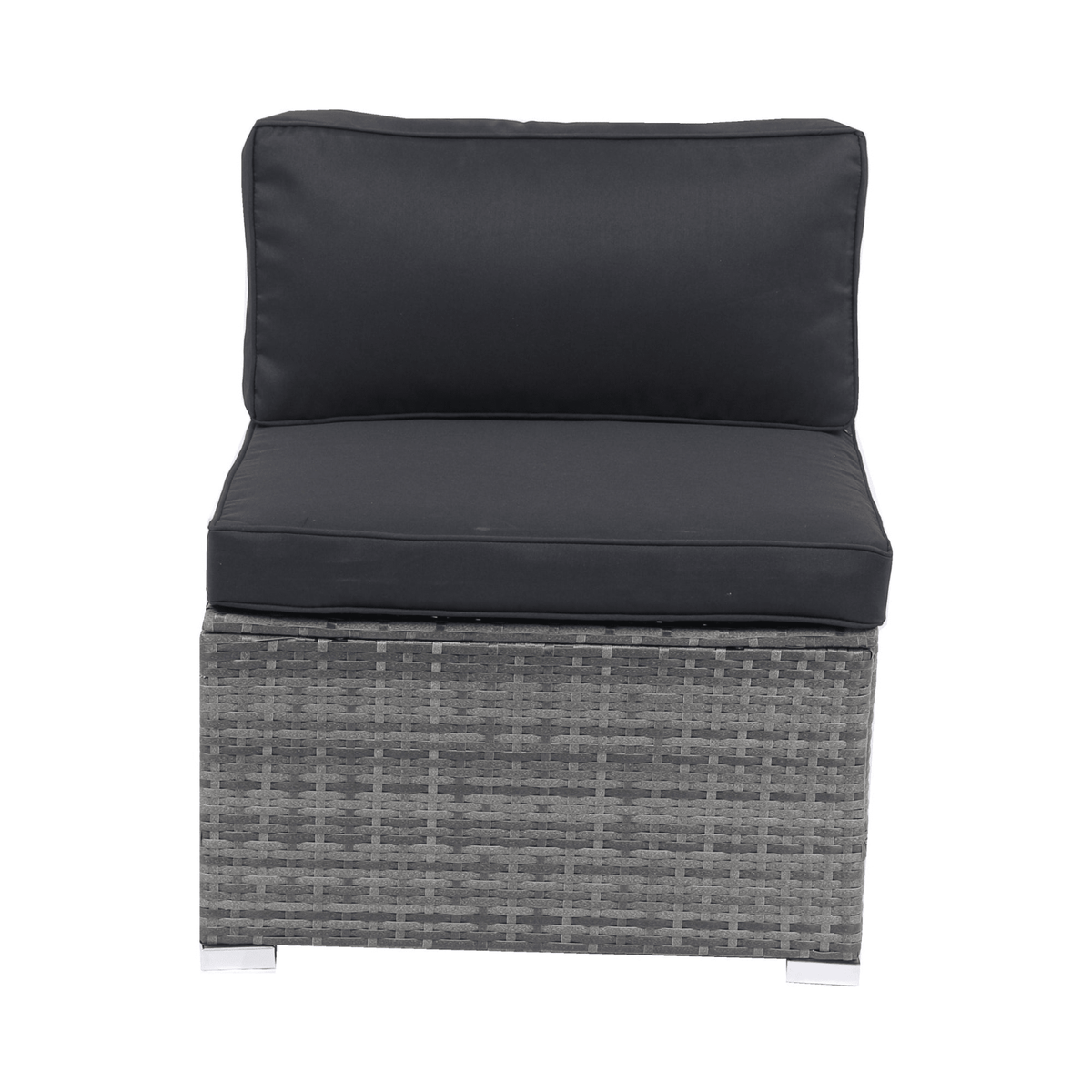 7-Piece Patio Furniture Set w/Retractable Canopy Wicker Rattan Sectional Sofa Set Patio Furniture with Washable Cushions for Lawn, Garden, Backyard, Poolside Grey wicker + Black Cushion - Mervyns