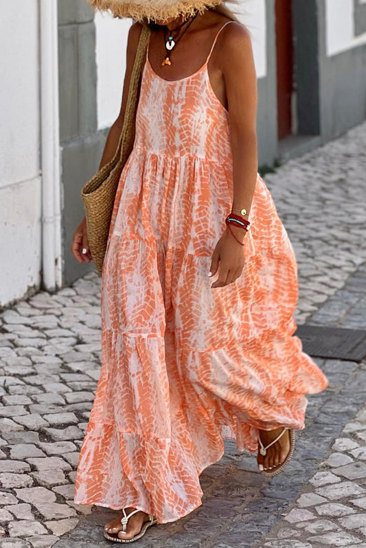 Printed Scoop Neck Maxi Cami Dress