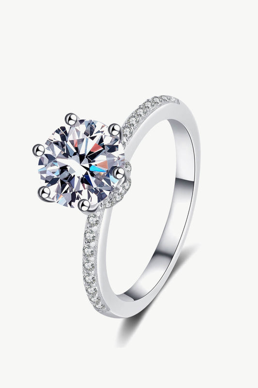 925 Sterling Silver 2 Carat Moissanite Ring - Mervyns