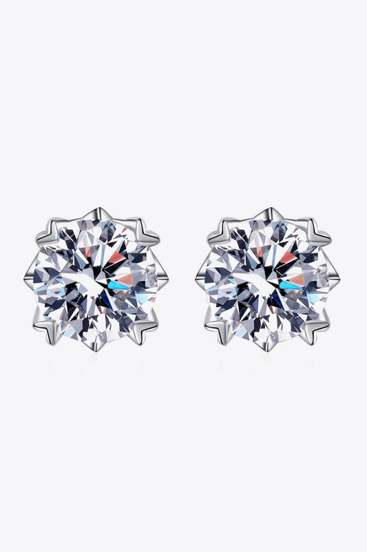 925 Sterling Silver 4 Carat Moissanite Stud Earrings - Mervyns