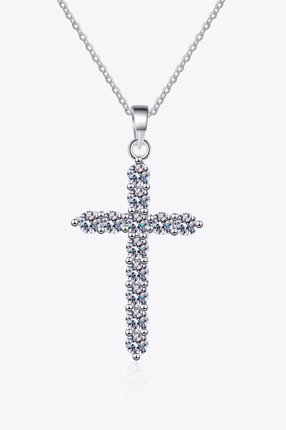 925 Sterling Silver Cross Moissanite Necklace - Mervyns