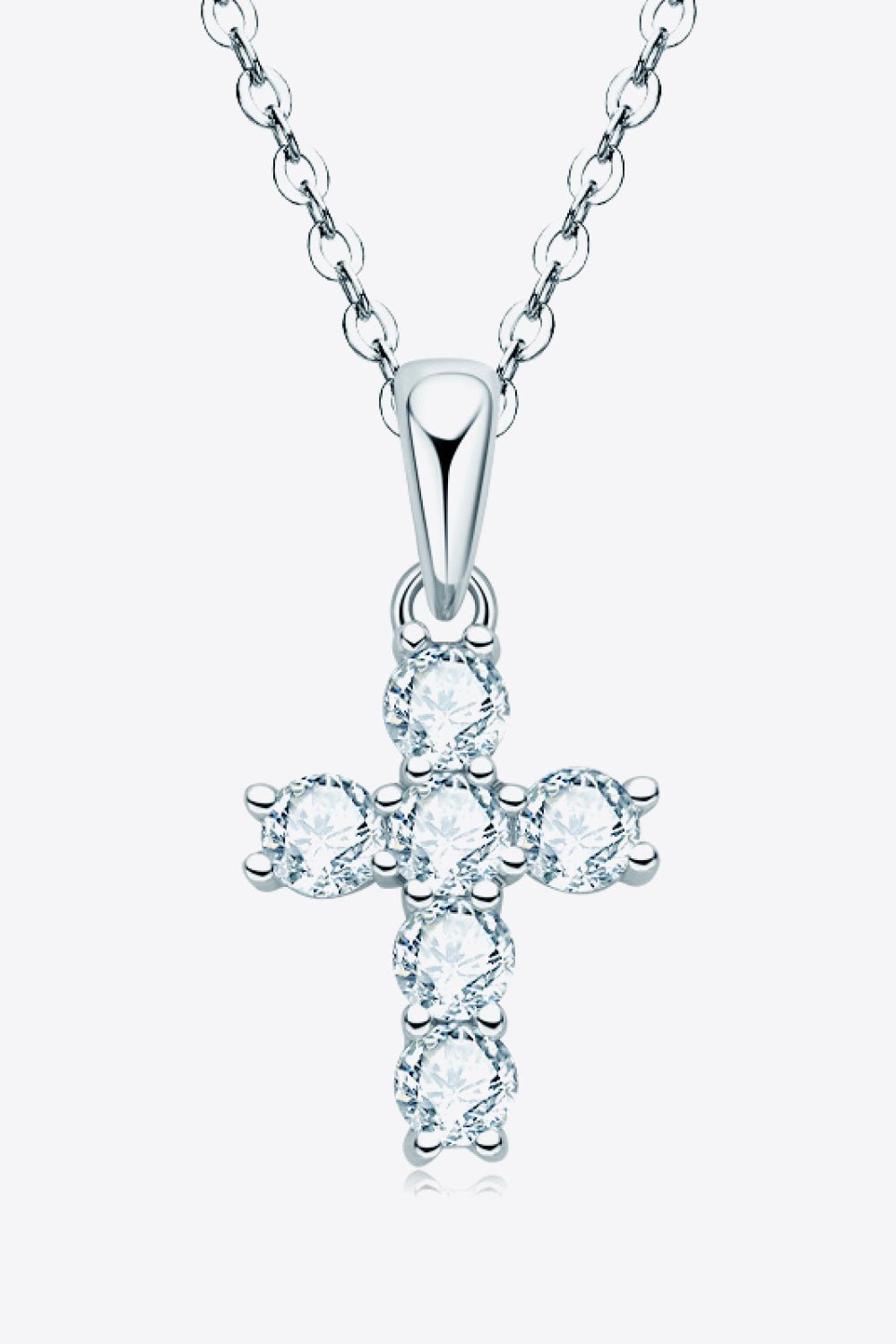 925 Sterling Silver Cross Moissanite Pendant Necklace - Mervyns