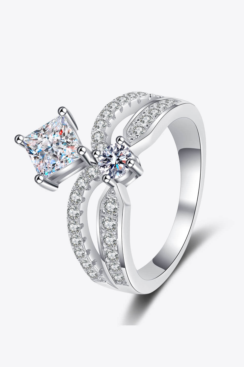 925 Sterling Silver Moissanite Crown Ring - Mervyns