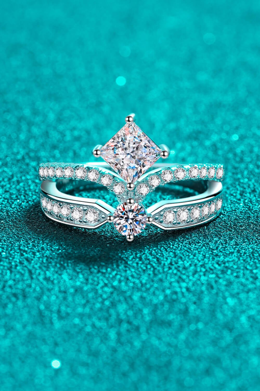 925 Sterling Silver Moissanite Crown Ring - Mervyns