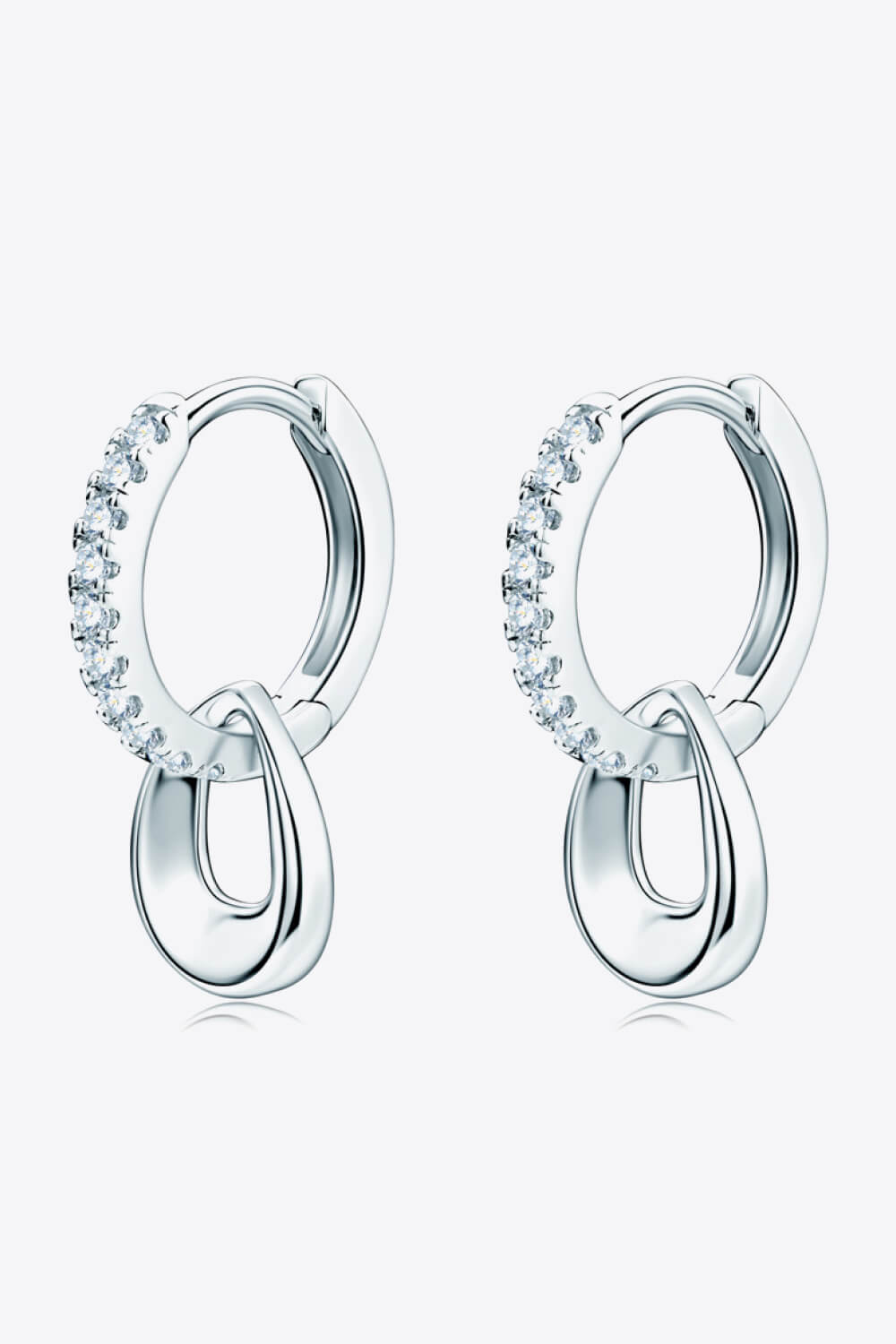 925 Sterling Silver Moissanite Double Hoop Earrings - Mervyns