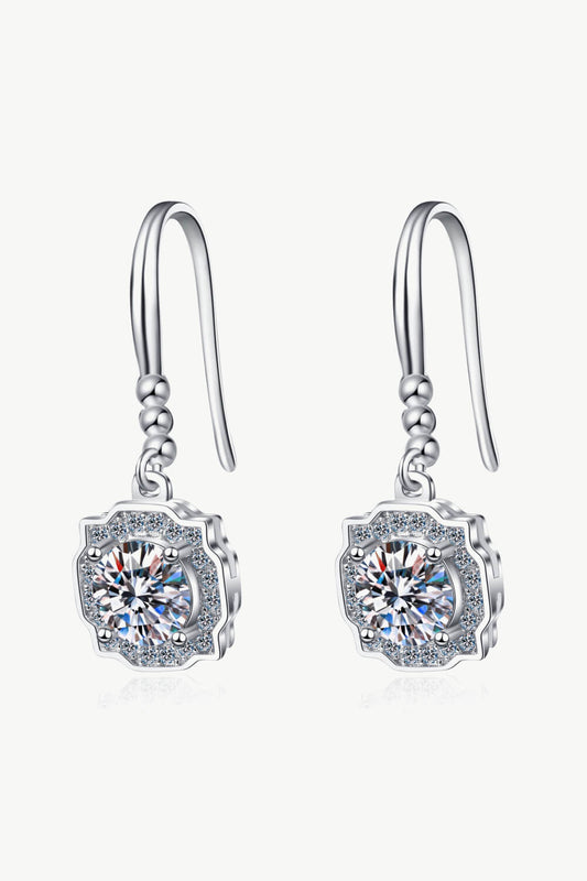 925 Sterling Silver Moissanite Hook Earrings - Mervyns