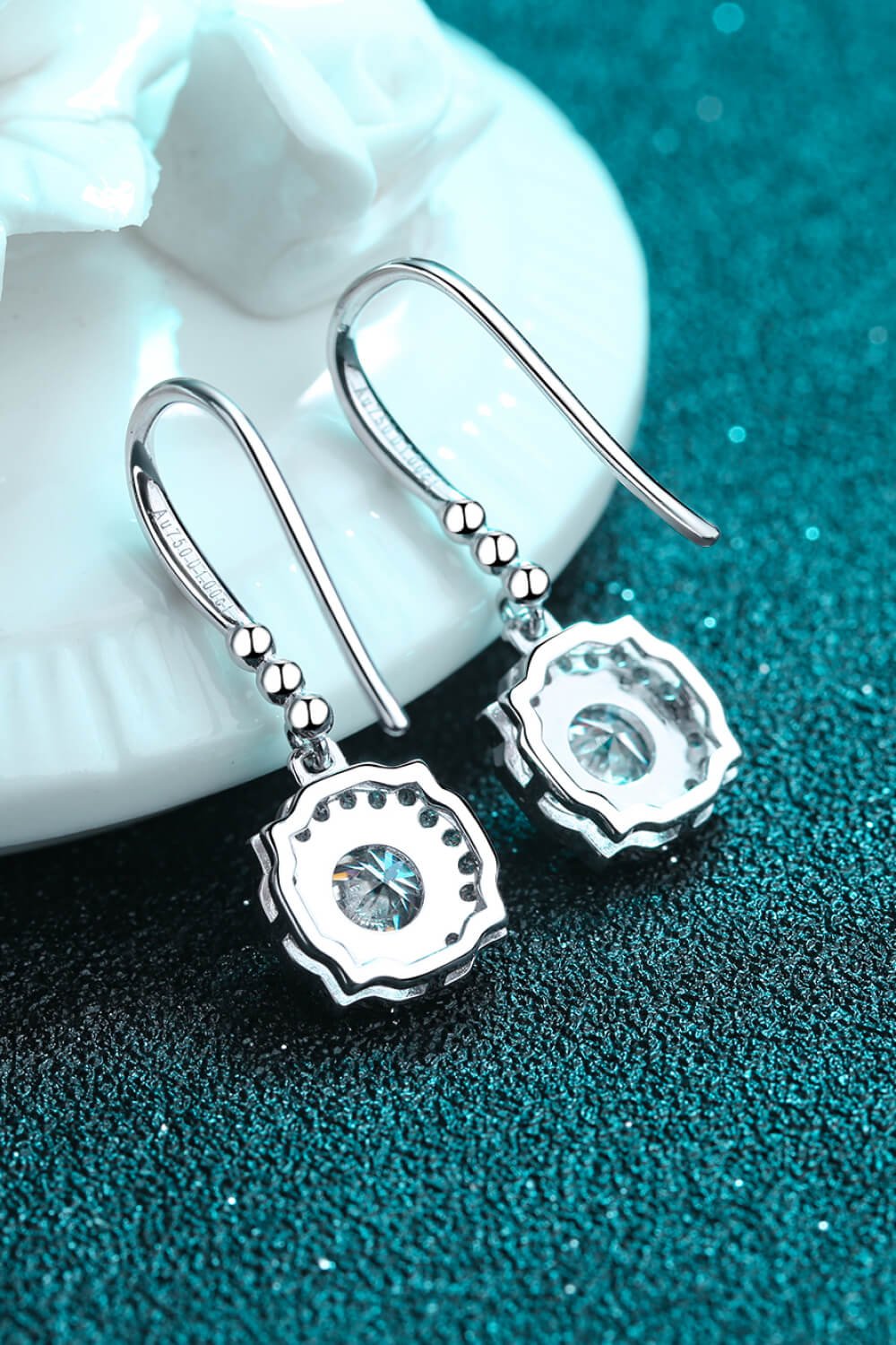 925 Sterling Silver Moissanite Hook Earrings - Mervyns