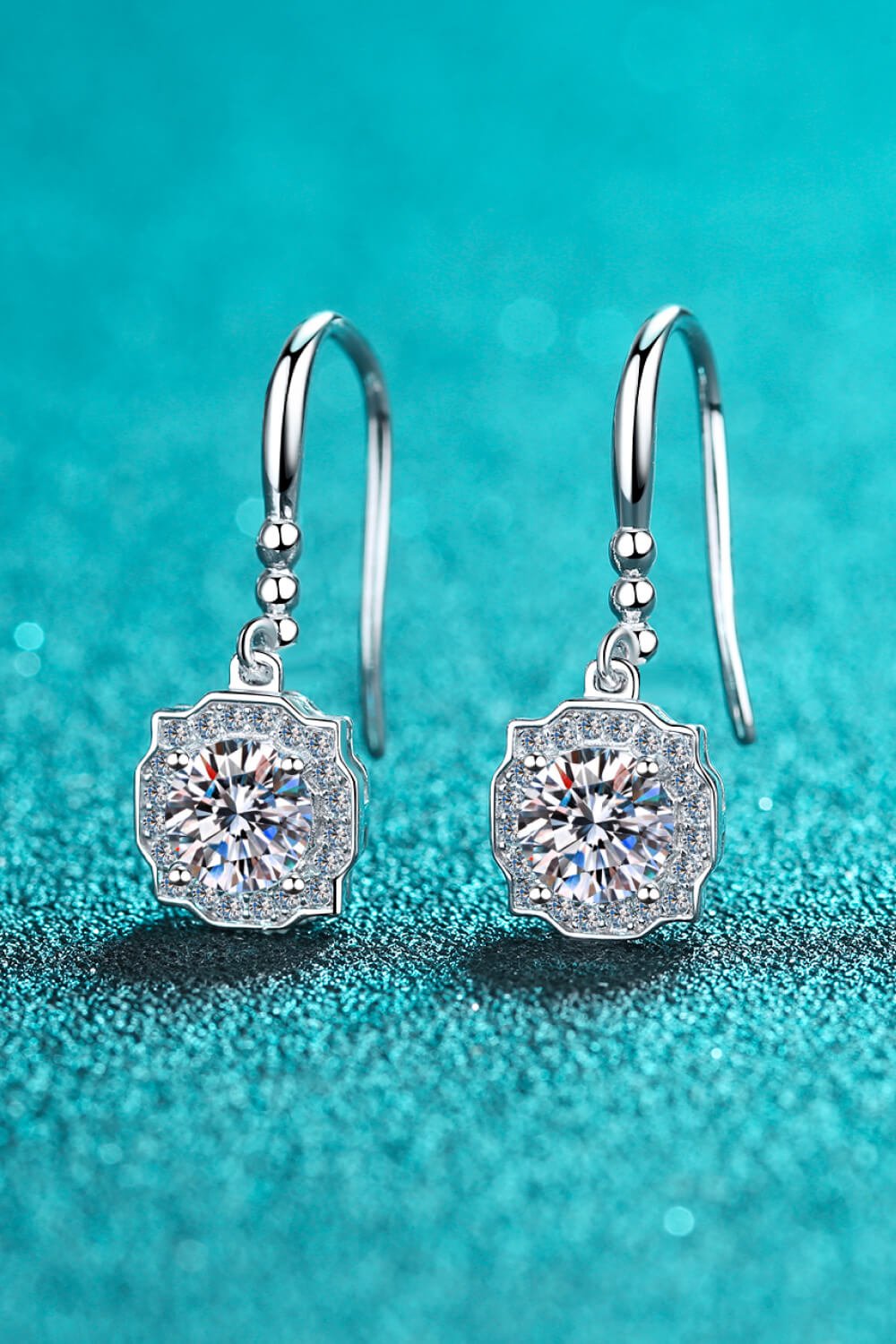 925 Sterling Silver Moissanite Hook Earrings - Mervyns