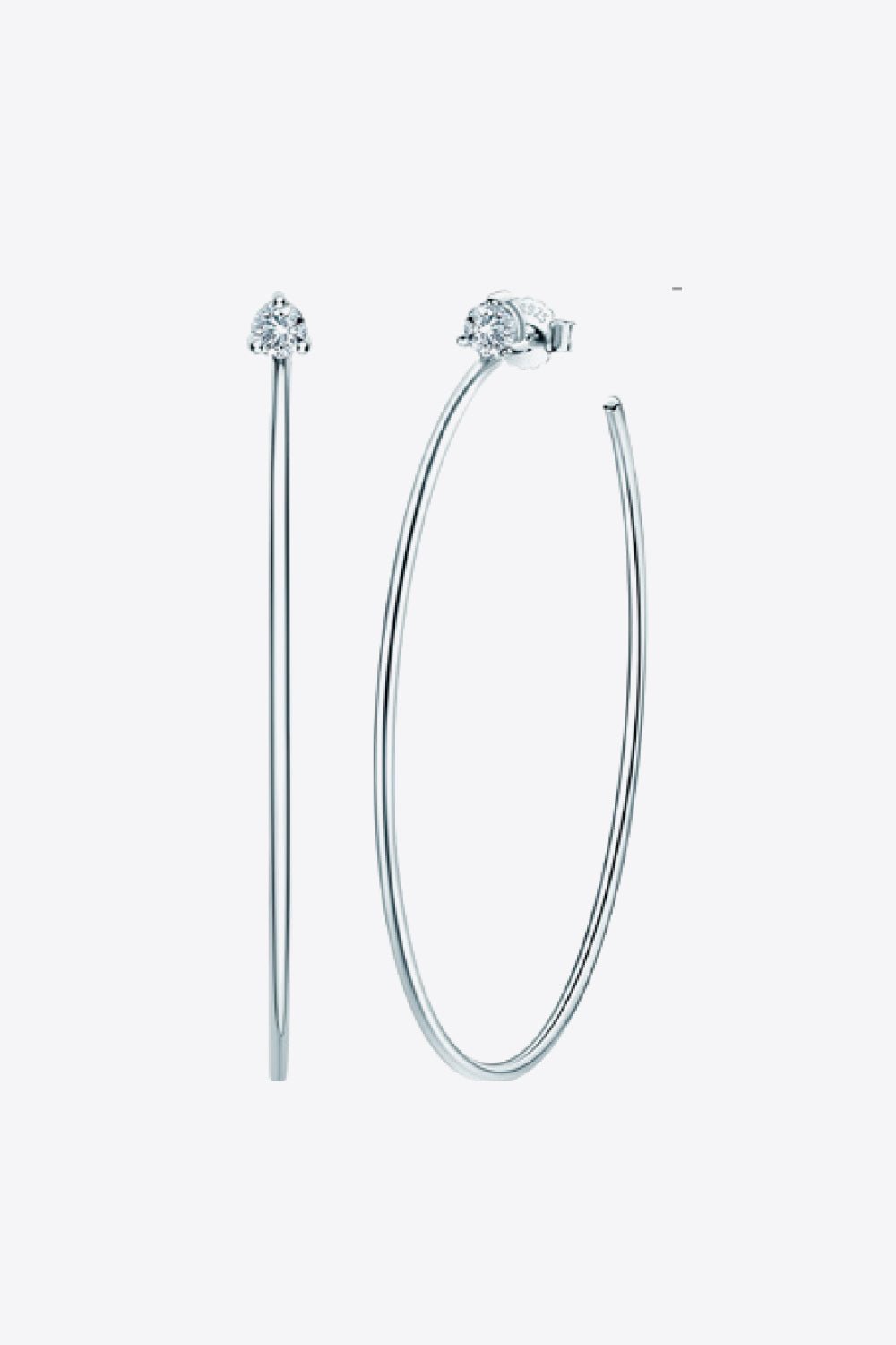 925 Sterling Silver Moissanite Hoop Earrings - Mervyns