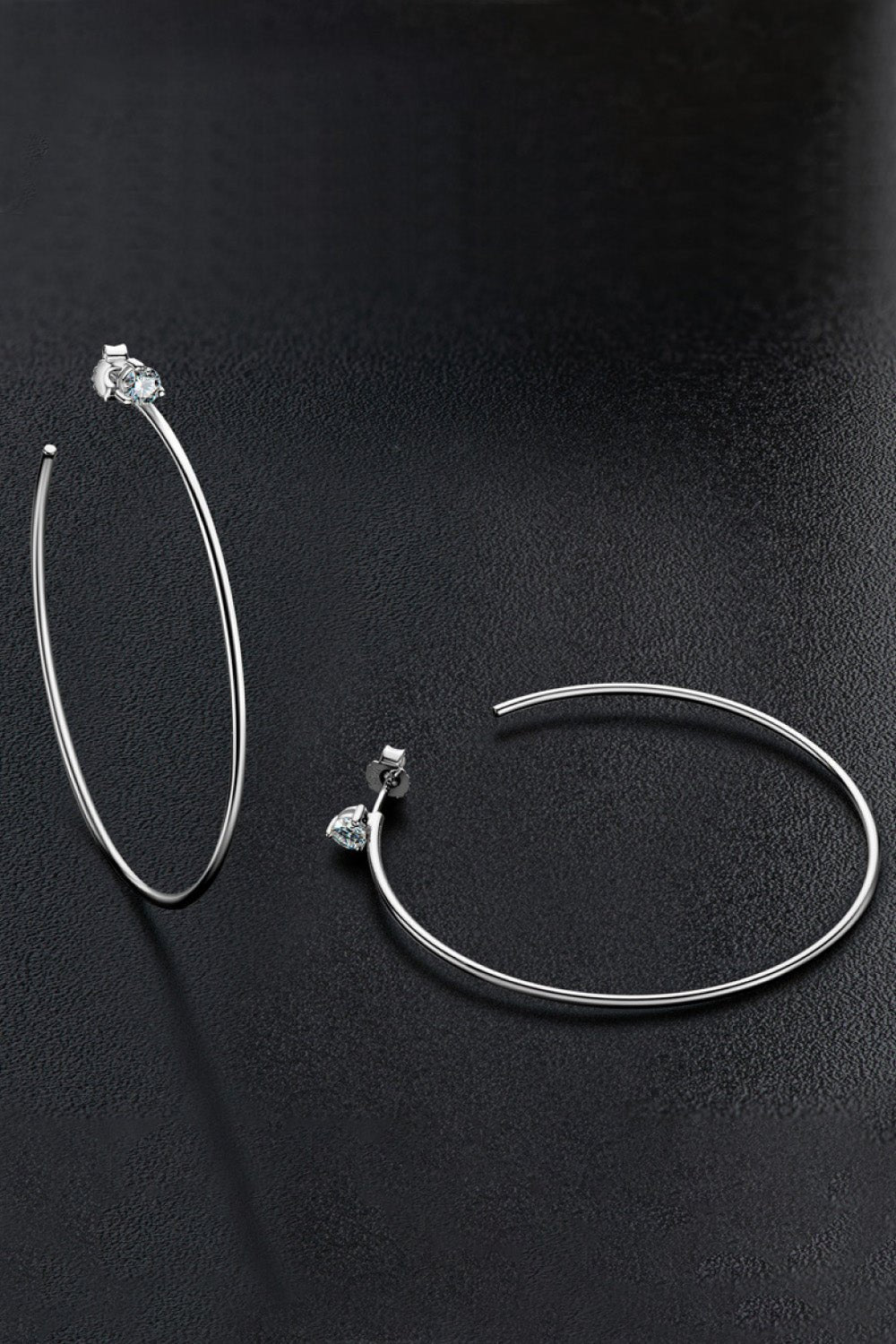 925 Sterling Silver Moissanite Hoop Earrings - Mervyns