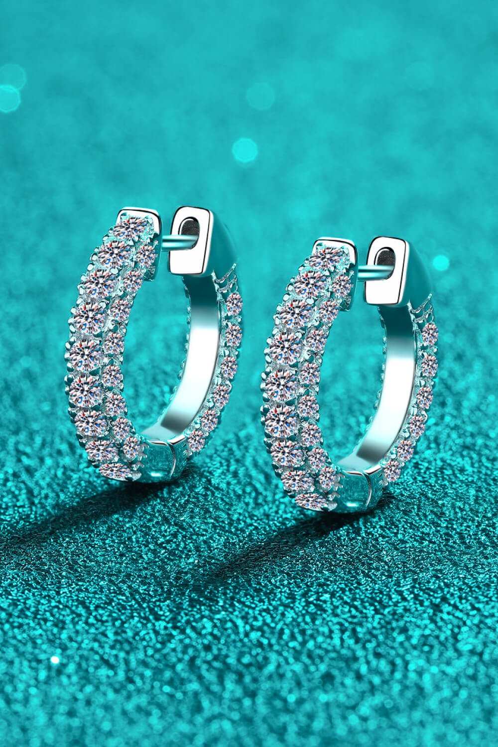 925 Sterling Silver Moissanite Huggie Earrings - Mervyns