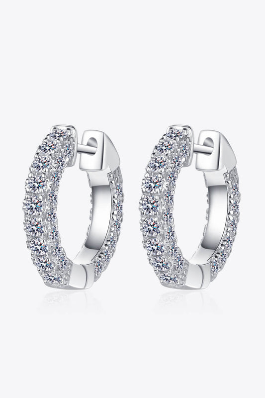 925 Sterling Silver Moissanite Huggie Earrings - Mervyns