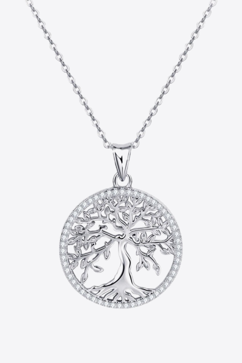 925 Sterling Silver Moissanite Tree Pendant Necklace - Mervyns