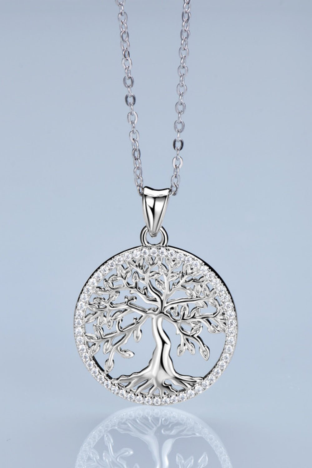 925 Sterling Silver Moissanite Tree Pendant Necklace - Mervyns