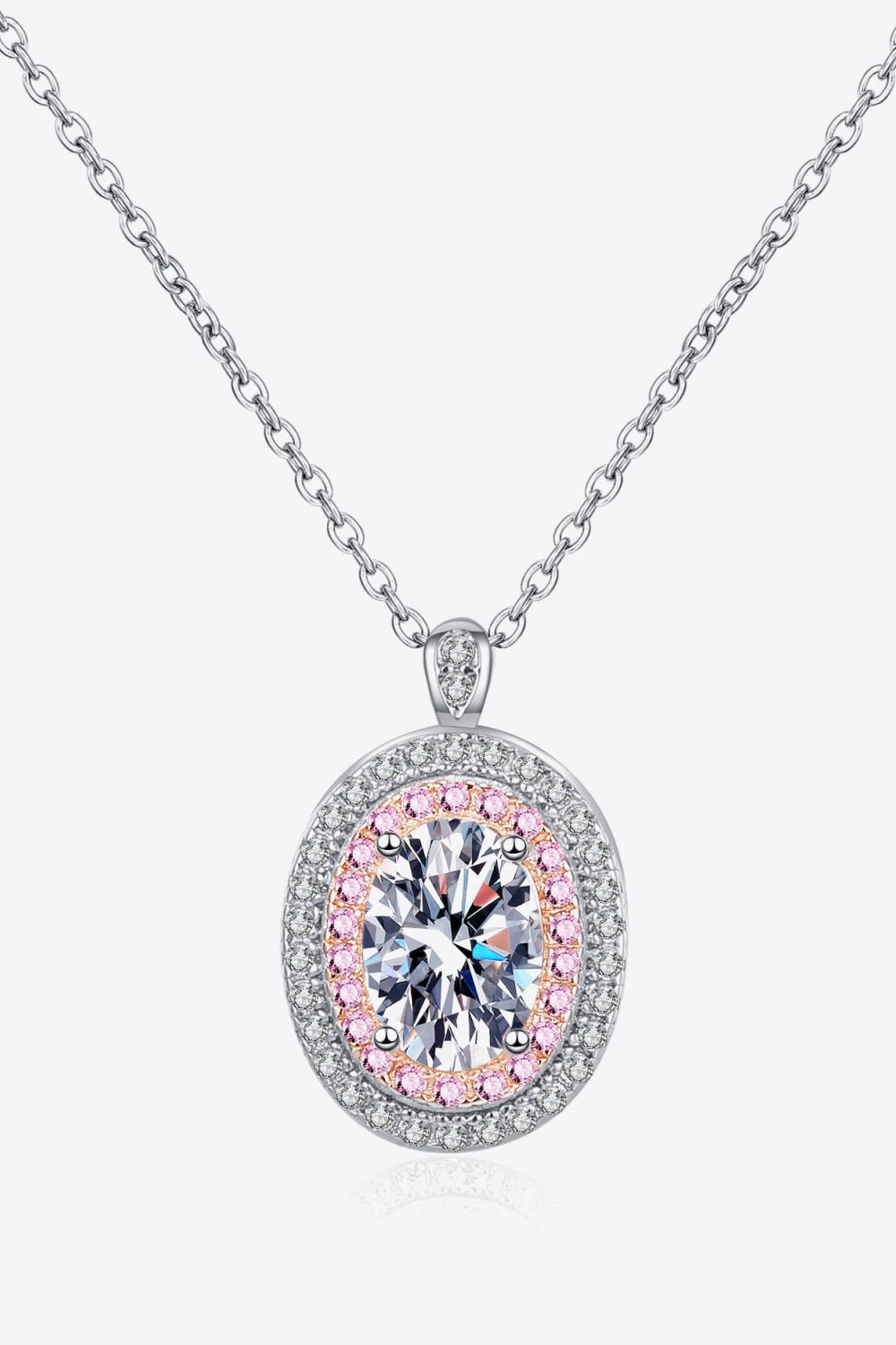 925 Sterling Silver Rhodium - Plated 1 Carat Moissanite Pendant Necklace - Mervyns