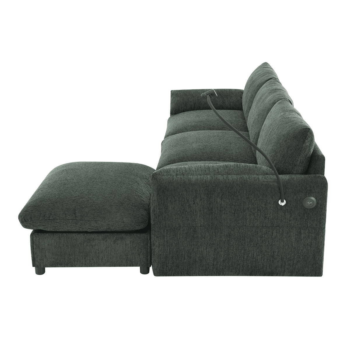 96.5'' Chenille Sectional Sofa with Storage Ottoman and Pockets,Adjustable Phone Holder,Wide Seat,4 Seat L Shaped Couch Set,Comfy Sofa with USB Charger for Living Room,Apartment,3 Colors - Mervyns