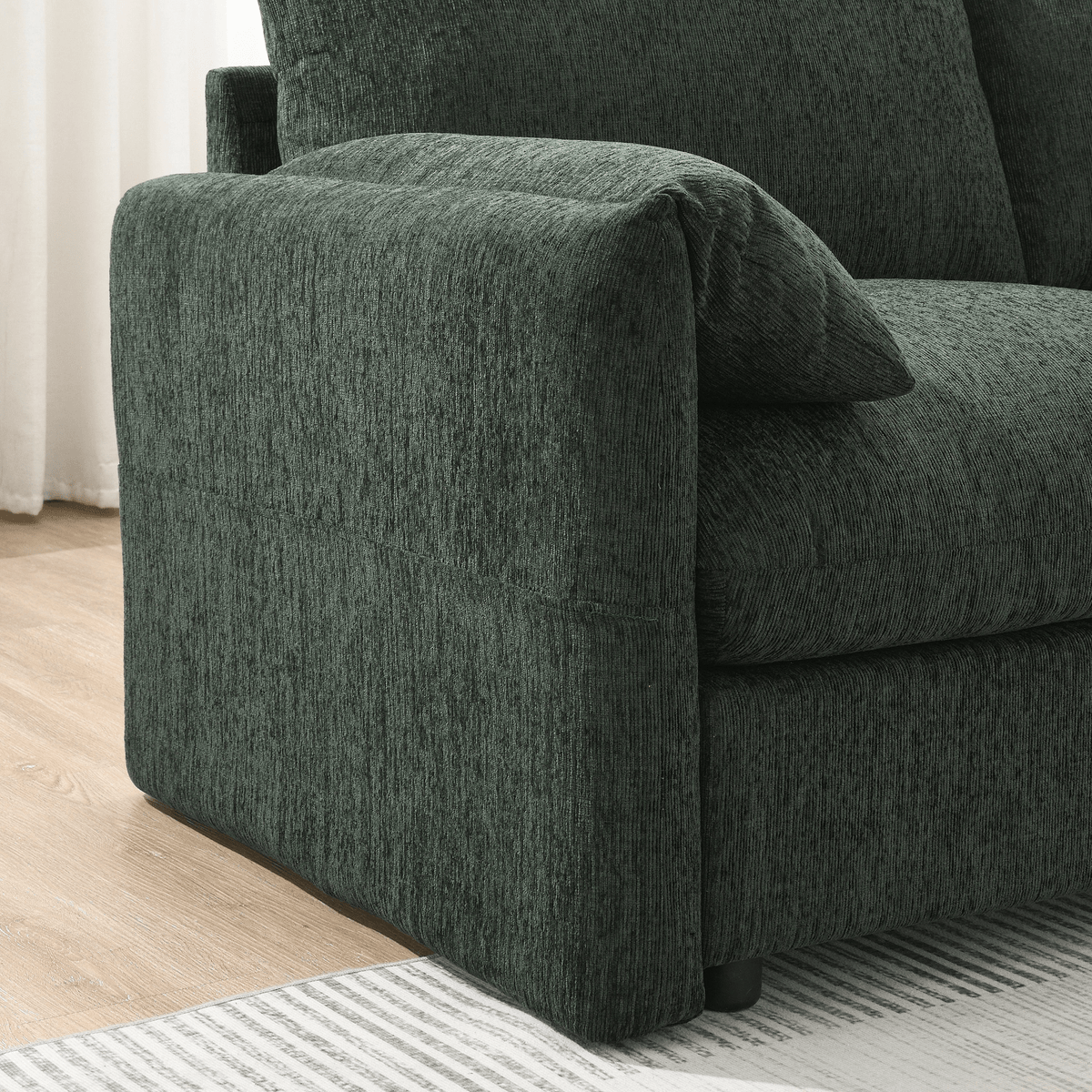 96.5'' Chenille Sectional Sofa with Storage Ottoman and Pockets,Adjustable Phone Holder,Wide Seat,4 Seat L Shaped Couch Set,Comfy Sofa with USB Charger for Living Room,Apartment,3 Colors - Mervyns