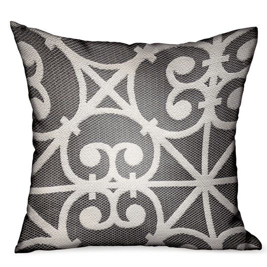Abalone Truffle Gray Chevron Luxury Outdoor/Indoor Throw Pillow - Mervyns