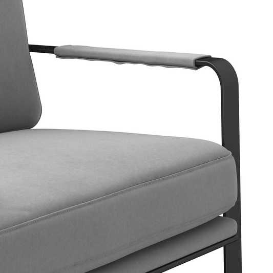 Accent Chair,Velvet Seat And Black Legs, Light Gray - Mervyns