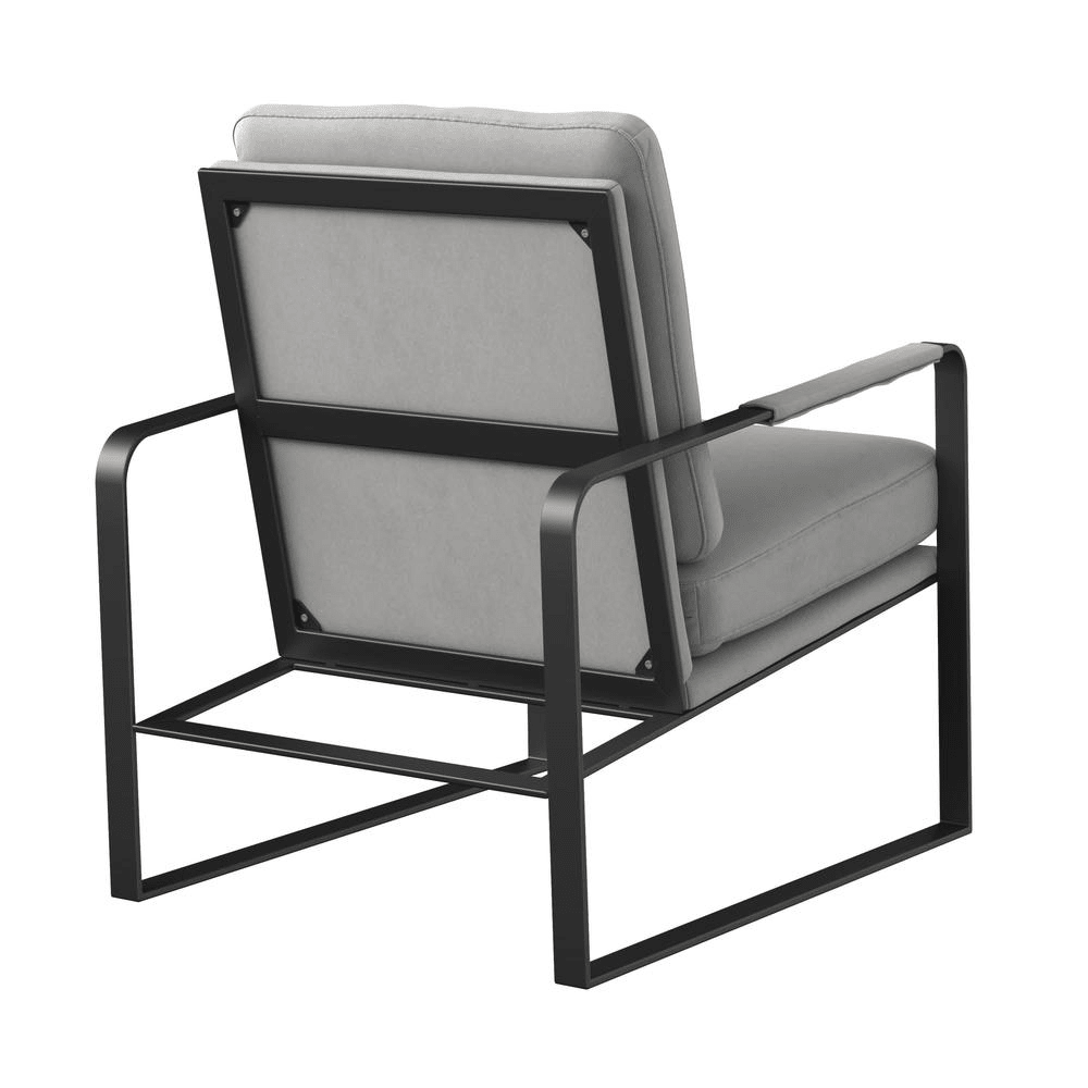 Accent Chair,Velvet Seat And Black Legs, Light Gray - Mervyns