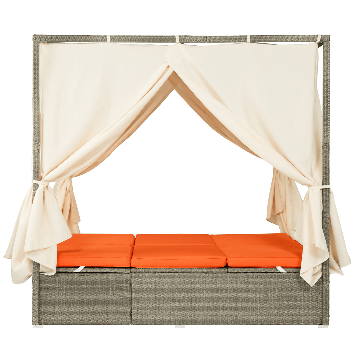 Adjustable Sun Bed with Curtain High Comfort Outdoor Lounger for Relaxation - Mervyns