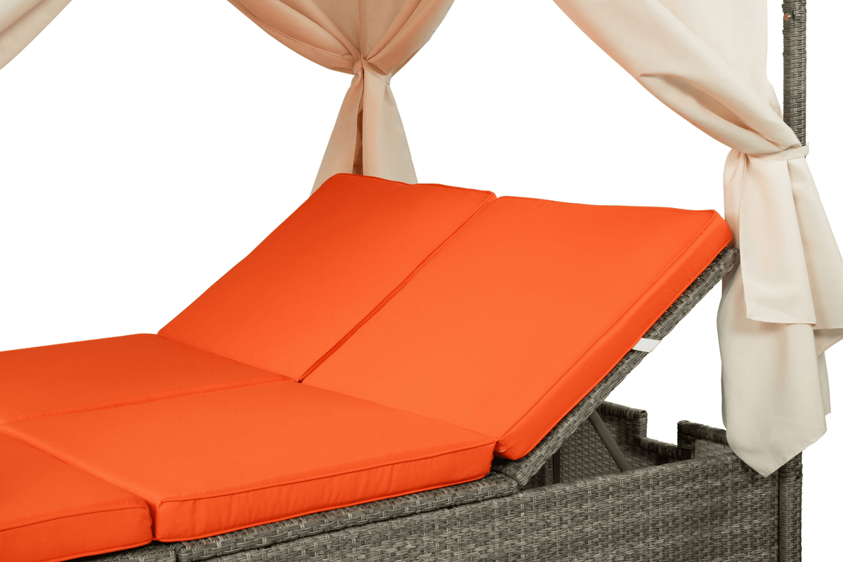 Adjustable Sun Bed with Curtain High Comfort Outdoor Lounger for Relaxation - Mervyns