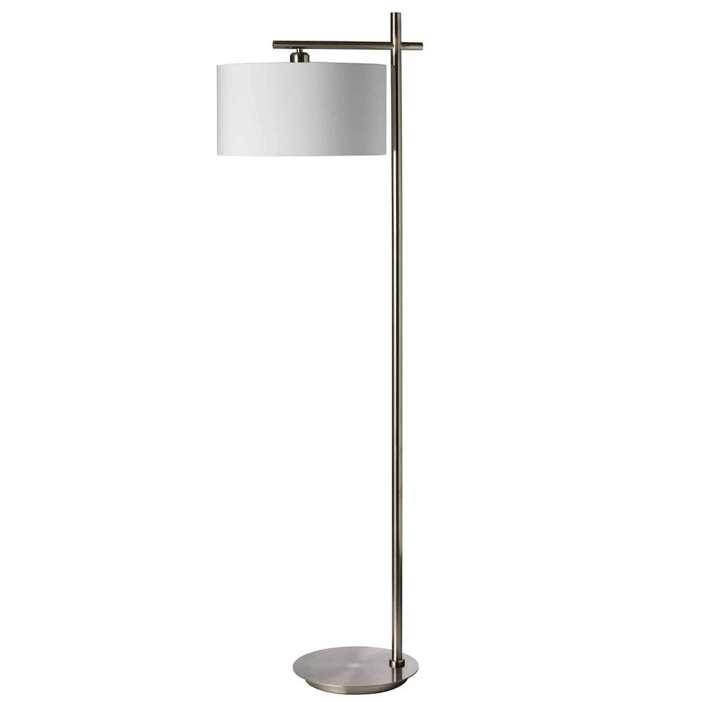 Albert 1LT Floor Lamp, Satin Chrome Finish - Mervyns