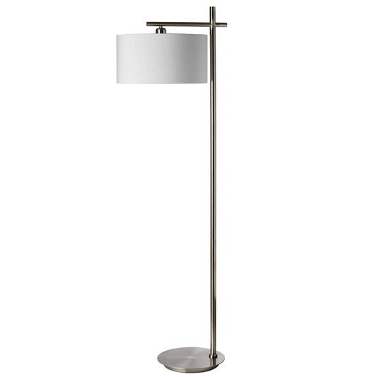 Albert 1LT Floor Lamp, Satin Chrome Finish - Mervyns