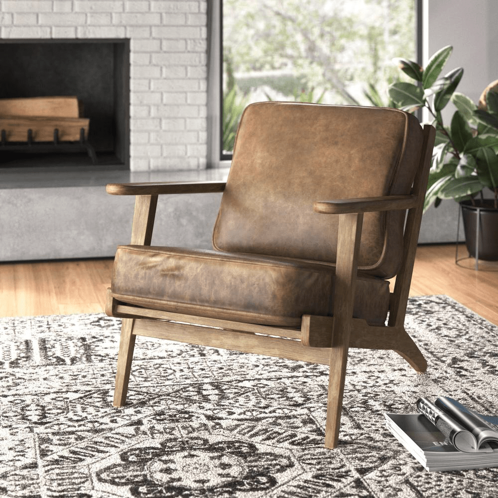 Albert Faux Leather Accent Arm Chair - Mervyns