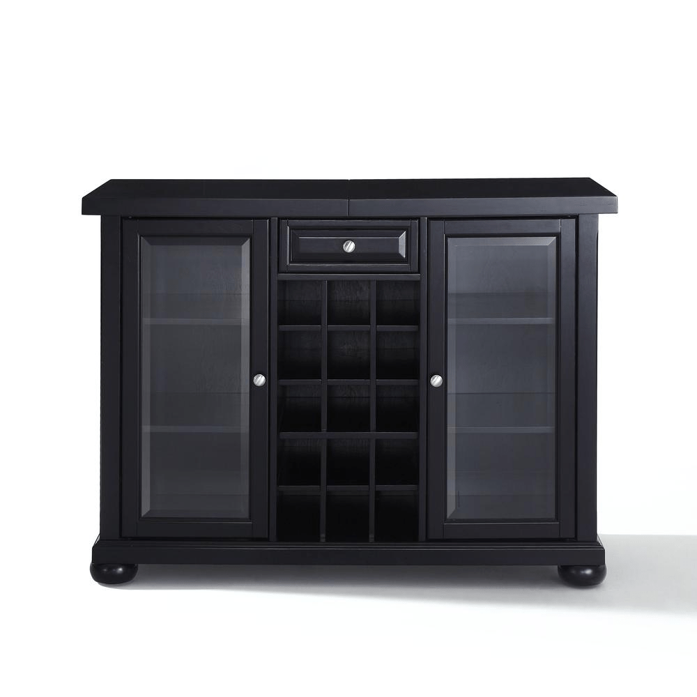 Alexandria Sliding Top Bar Cabinet Black - Mervyns