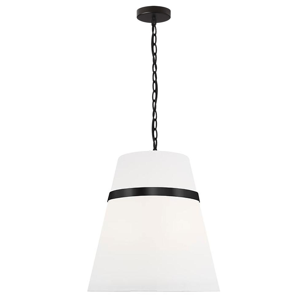 Alice 3LT Pendant, Matte Black w/ White Shade - Mervyns