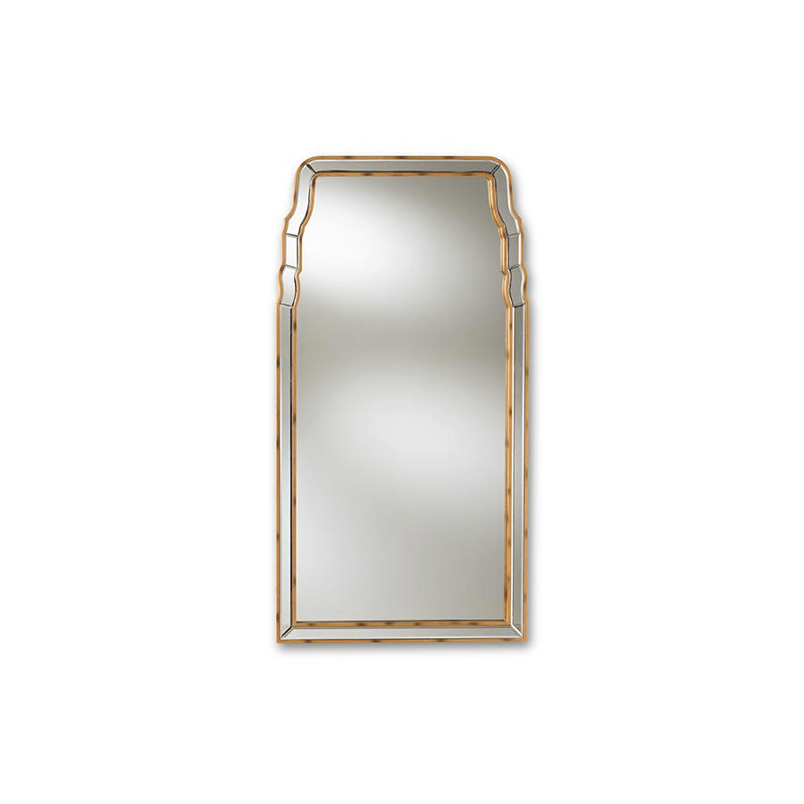 Alice Modern and Contemporary Queen Anne Style Antique Gold Finished Accent Wall Mirror - Mervyns