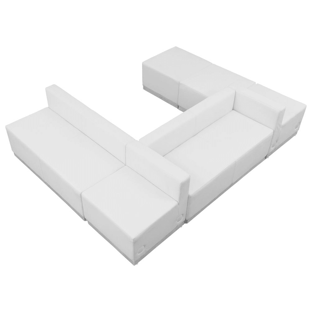 Alon Melrose White LeatherSoft Reception Configuration, 6 Pieces - Mervyns