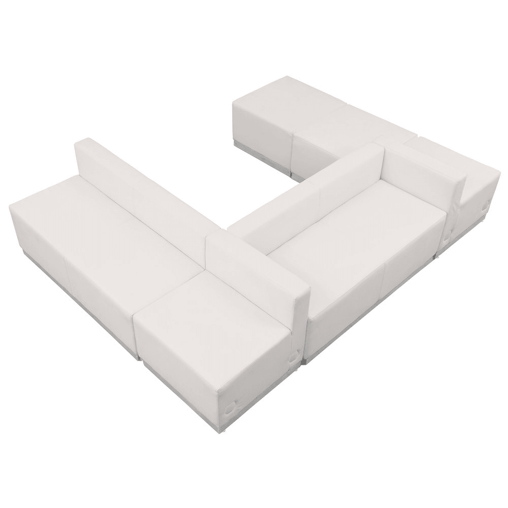 Alon Melrose White LeatherSoft Reception Configuration, 6 Pieces - Mervyns